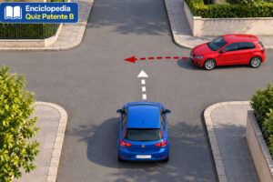 Due automobili a un'intersezione senza segnali con applicazione della precedenza a destra